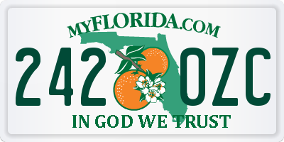 FL license plate 2420ZC