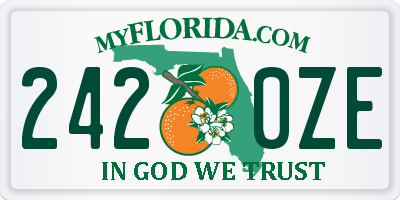 FL license plate 2420ZE