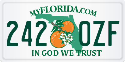 FL license plate 2420ZF