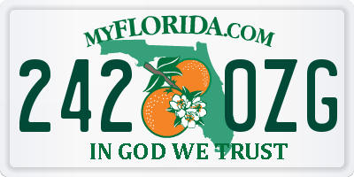 FL license plate 2420ZG