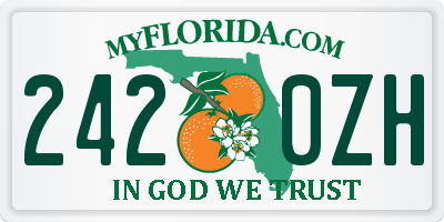 FL license plate 2420ZH