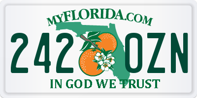FL license plate 2420ZN