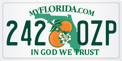 FL license plate 2420ZP