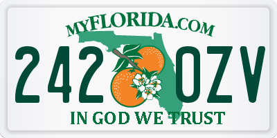 FL license plate 2420ZV