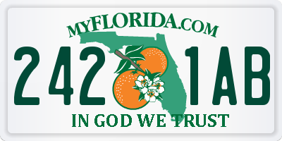 FL license plate 2421AB