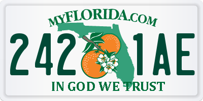 FL license plate 2421AE