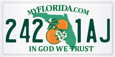 FL license plate 2421AJ