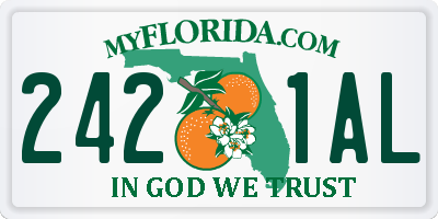 FL license plate 2421AL