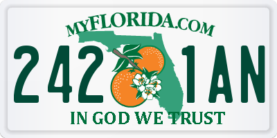 FL license plate 2421AN