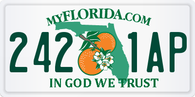 FL license plate 2421AP