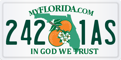 FL license plate 2421AS