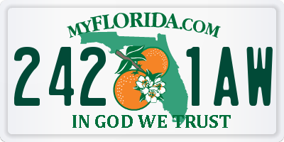 FL license plate 2421AW