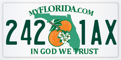 FL license plate 2421AX