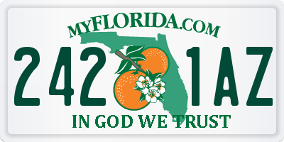FL license plate 2421AZ