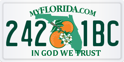 FL license plate 2421BC