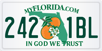 FL license plate 2421BL