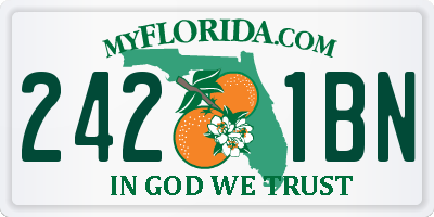 FL license plate 2421BN