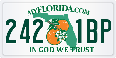 FL license plate 2421BP