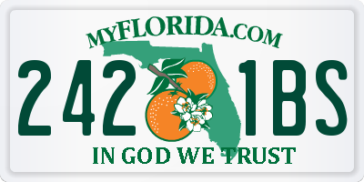 FL license plate 2421BS
