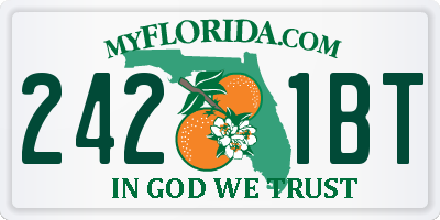 FL license plate 2421BT