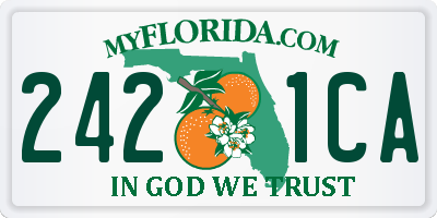 FL license plate 2421CA