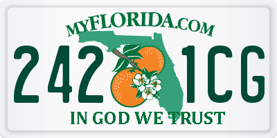 FL license plate 2421CG
