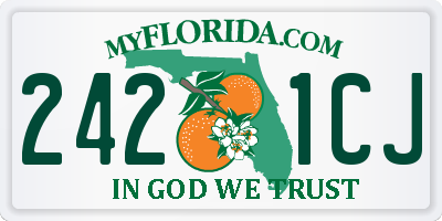 FL license plate 2421CJ