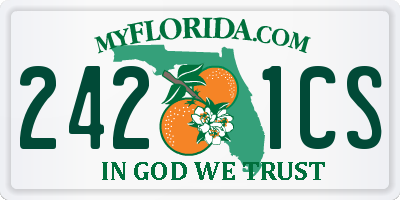 FL license plate 2421CS
