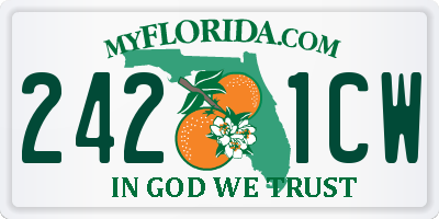 FL license plate 2421CW
