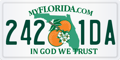 FL license plate 2421DA