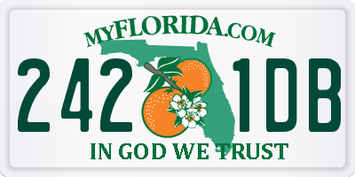 FL license plate 2421DB