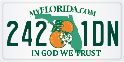 FL license plate 2421DN