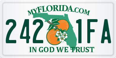 FL license plate 2421FA