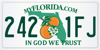 FL license plate 2421FJ