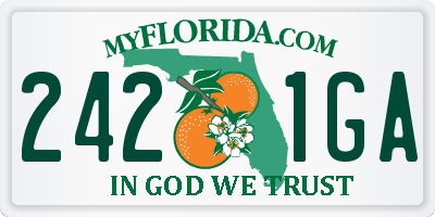 FL license plate 2421GA