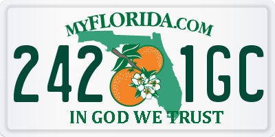 FL license plate 2421GC