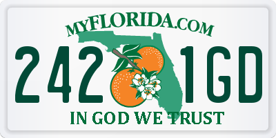 FL license plate 2421GD