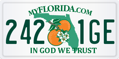 FL license plate 2421GE