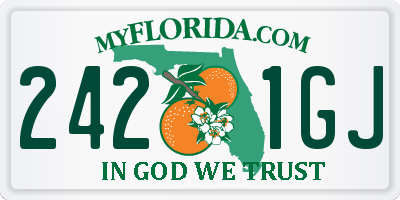 FL license plate 2421GJ