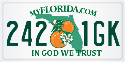 FL license plate 2421GK