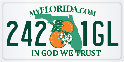 FL license plate 2421GL