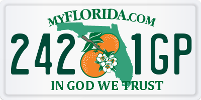 FL license plate 2421GP