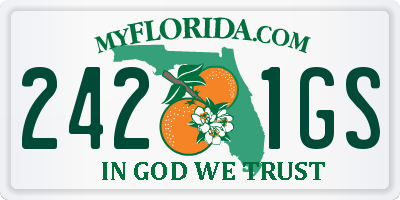FL license plate 2421GS