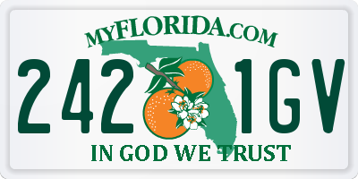 FL license plate 2421GV