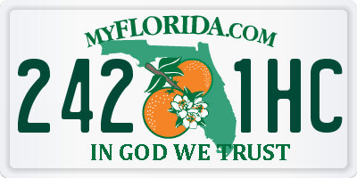 FL license plate 2421HC