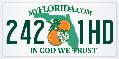 FL license plate 2421HD