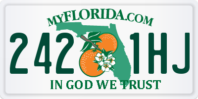 FL license plate 2421HJ