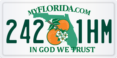 FL license plate 2421HM
