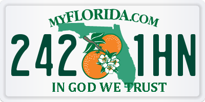 FL license plate 2421HN