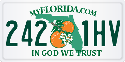 FL license plate 2421HV